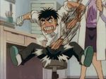  1girl animated animated_gif bandages clenched_teeth hajime_no_ippo lowres makunouchi_ippo punching slippers source_request teeth 
