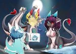  3doss chinese_text dragon female group hair happy_birthday hit humor kemono male purple_hair red_eyes scalie text yellow_eyes 
