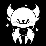  &lt;3 1_eye ambiguous_gender astigmatism black_and_white black_background blush maw-vile monochrome monster scarf simple_background solo undertale video_games 