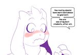  2015 anthro asriel_dreemurr blush boss_monster caprine class clothed clothing desk dialogue duo english_text fatz_geronimo female hoodie horn human long_ears male mammal monster paper pen text undertale video_games 