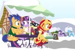  2015 dm29 equestria_girls equine female flash_sentry_(mlp) friendship_is_magic horn male mammal moondancer_(mlp) my_little_pony pegasus sitting snow snowball starlight_glimmer_(mlp) steam sunset_shimmer_(eg) trixie_(mlp) twilight_sparkle_(mlp) unicorn wings 