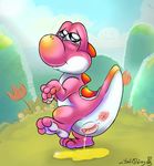  anus clitoris dinosaur female happy mario_bros nintendo peeing pussy scalie solo urine video_games yaoifairy yoshi 