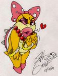  big_lips blowing_kiss bracelet female jewelry koopalings lips looking_at_viewer mario_bros necklace nintendo one_eye_closed red_eyes solo video_games wendy_o_koopa wink 