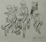  army attack black_and_white canine charge group gun holt5 human mammal medieval melee_weapon monochrome mustelid ranged_weapon running stripe weapon 