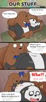  bear bitting butt comic dialogue grizzly_(character) grizzly_bear incest male male/male mammal panda panda_(character) rodgerbeardog_(artist) sofa video_games we_bare_bears 
