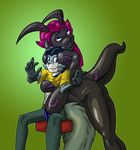  canine couple digimon grope hair hug latexmon mammal purple_hair rubber toonvasion 