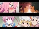  :d ^_^ animal_ears anime_coloring blouse blush cato_(monocatienus) closed_eyes commentary_request double_v fang_out flandre_scarlet forehead-to-forehead gakusen_toshi_asterisk grin hairband hat houkago_no_pleiades ibaraki_kasen idolmaster idolmaster_cinderella_girls jewelry komeiji_satori letterboxed mob_cap multiple_girls mystia_lorelei open_mouth pink_eyes pink_hair rakudai_kishi_no_cavalry recording red_eyes remilia_scarlet short_hair shy single_earring smile touhou v vector_trace white_hair wriggle_nightbug 