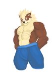  anthro big_muscles blush canine clothed clothing digital_media_(artwork) flawlf fluffy fur half-dressed looking_at_viewer male mammal multicolored_fur muscular pecs pinup pose shy smile solo standing submissive thefinalboss topless two_tone_fur wolf 