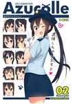  black_hair brown_eyes cosplay cover cover_page female_service_cap gloves hat k-on! long_hair masamuuu nakano_azusa police police_uniform policewoman solo_focus twintails uniform 