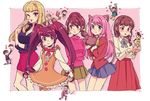  6+boys :t animal_ears bangs black_hair blonde_hair blunt_bangs bouquet braid breasts brothers brown_eyes brown_hair cat_ears cat_tail chibimi chibita cleavage closed_eyes flower genderswap genderswap_(mtf) gloves hairband hashimoto_nyaa heart iyami iyayo juushimatsu's_girlfriend large_breasts long_hair low_twintails matsuno_choromatsu matsuno_ichimatsu matsuno_juushimatsu matsuno_karamatsu matsuno_osomatsu matsuno_todomatsu multiple_boys multiple_girls osomatsu-kun osomatsu-san paw_gloves paws pink_hair school_uniform short_hair short_twintails siblings skirt smile tail turtleneck twintails v-shaped_eyebrows wristband yamano_(151515) yowai_totoko 