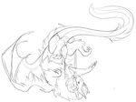 balls better_version_at_source dragon feral flight_rising fur furred_dragon gahraazel horn lying male on_back open_mouth penis precum simple_background sketch solo tongue tongue_out tundra_dragon white_background wings 