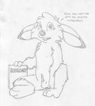  anthro balls barefoot book buckteeth cub dialogue english_text erection front_view greyscale jake_cottontail lagomorph looking_at_viewer male mammal mizzyam monochrome nude open_mouth pencil_(artwork) rabbit sheath sitting solo spread_legs spreading talking_to_viewer teeth text traditional_media_(artwork) young 