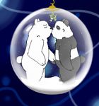  2015 anthro bear cartoon_network christmas duo fur graft_(artist) hi_res holidays ice_bear kissing male male/male mammal mistletoe ornament panda plant we_bare_bears 