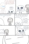  bone child close-up comic dialogue english_text eyes_closed female human humor male mammal protagonist_(undertale) sans_(undertale) skeleton smile speech_bubble stare sweat sweatdrop text the_weaver undertale video_games young 
