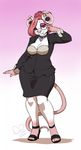  anthro breasts clothed clothing collar ear_piercing eyewear facial_piercing female glasses half-closed_eyes high_heels invalid_tag kittydee lip_piercing looking_at_viewer mammal mouse nose_piercing piercing rodent simple_background solo standing wide_hips 