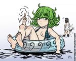  afloat bad_id bad_tumblr_id bikini black_hair bottomless breasts crossed_ankles curly_hair feet front-tie_bikini front-tie_top fubuki_(one-punch_man) green_eyes green_hair index_finger_raised innertube multiple_girls nipples noise_tanker one-punch_man one_breast_out partially_visible_vulva short_hair siblings sisters small_breasts soles solo_focus swimsuit tatsumaki telekinesis toe_scrunch toes untied untied_bikini wading water 