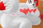  anthro big_breasts breasts butt clitoris female fur huge_breasts lupycat mammal nintendo pok&eacute;mon presenting presenting_pussy pussy simple_background slightly_chubby smile solo spread_pussy spreading video_games zangoose 