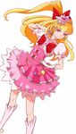  asahina_mirai blonde_hair boots bow brooch cure_miracle duke778 dutch_angle frills full_body gloves hair_bow half_updo hat jewelry knee_boots long_hair magical_girl mahou_girls_precure! md5_mismatch mini_hat mini_witch_hat pink_bow pink_eyes pink_hat pink_skirt ponytail precure puffy_sleeves red_bow skirt solo standing white_background white_footwear white_gloves witch_hat 