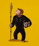  alex_solis black_eyes brown_fur costume curious_george fur looking_up planet_of_the_apes staff 