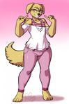  anthro canine clothed clothing eyewear girly glasses invalid_tag jewelry kittydee looking_at_viewer male mammal necklace simple_background smile solo standing 