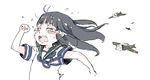  a6m_zero aircraft airplane bad_id bad_twitter_id bangs blunt_bangs commentary_request crying fleeing gomennasai hatsuyuki_(kantai_collection) kantai_collection long_hair school_uniform serafuku sidelocks solo tears wavy_mouth 