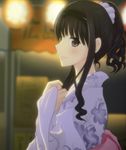  amagami black_eyes black_hair japanese_clothes kimono long_hair morishima_haruka shitou_(4h) solo yukata 