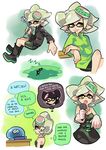  aori_(splatoon) closed_eyes echizen_(splatoon) english grin hotaru_(splatoon) microphone pointy_ears sitting smile speech_bubble splatoon_(series) splatoon_1 thought_bubble wong_ying_chee zzz 