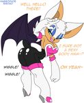  &lt;3 anthro bat big_butt bigdad boots breasts butt cleavage clothed clothing drawing english_text female footwear habbodude hi_res high_heels mammal monochrome rouge_the_bat solo sonic_(series) text wings 