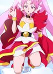  akagi_towa choker collarbone cure_scarlet earrings go!_princess_precure haruyama_kazunori ice jewelry long_hair magical_girl no_panties pink_hair pointy_ears precure pussy red_eyes reflection solo very_long_hair 