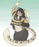  anthro clothed clothing eyewear feline female glasses invalid_tag kittydee looking_at_viewer mammal navel one_eye_closed open_mouth simple_background smile solo standing teeth tongue whiskers 
