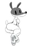 anthro barefoot butt canine cartoon_network dog female fur long_ears looking_at_viewer lying mammal nude olive_(character) olive_the_other_reindeer on_side pawpads paws presenting presenting_hindquarters solo sssonic2 sweat 