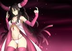  black_hair breasts facial_mark fate/extra fate/extra_ccc fate_(series) forehead_mark horns image_sample leeloo_dallas long_hair navel no_bra pixiv_sample ribbon sesshouin_kiara solo yellow_eyes 