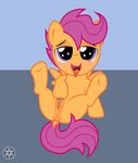  anatomically_correct animal_genitalia anus blush butt clitoris cub dock equine equine_pussy female feral friendship_is_magic fur hair hi_res horse mammal my_little_pony nude open_mouth pegasus pony purple_hair pussy sasukex125 scootaloo_(mlp) simple_background solo tongue wings young 
