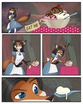  anthro canine clothing comic dessert digital_media_(artwork) female food fox ice_cream mammal riddleaellinea solo 