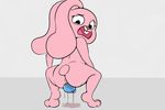  anais_watterson anthro anus birth blue_fur butt eyelashes feline female fur lagomorph mammal open_mouth pink_fur pregnant pussy_juice rabbit teeth the_amazing_world_of_gumball tongue unknown_artist 