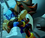  anal black_fur blue_fur clothing cuffs_(disambiguation) cum feet fellatio fur half-closed_eyes legwear male male/male oral penis prison sex shadow_the_hedgehog socks sonic_(series) sonic_the_hedgehog unknown_artist 