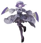  bad_id bad_pixiv_id bonnet bug butterfly fan folding_fan full_body hat highres insect japanese_clothes kimono mitsuki_(goomoku) pantyhose purple_hair saigyouji_yuyuko short_hair skirt solo standing touhou transparent_background 