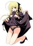  bad_id bad_pixiv_id blonde_hair breasts covered_nipples drill_hair hayate_no_gotoku! large_breasts legs long_hair mouth_hold panties pantyshot red_eyes ryouta skirt skirt_in_mouth skirt_lift solo tennousu_athena underwear 