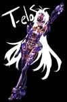  breasts cyborg dark_skin elbow_gloves gloves long_hair medium_breasts solo super_robot_wars super_robot_wars_og_saga_mugen_no_frontier t-elos tensugi_takashi thighhighs white_hair xenosaga 