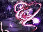  hat highres nagae_iku nikka_(cryptomeria) purple_hair red_eyes short_hair solo touhou 