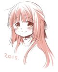  2015 aoki_ume bangs commentary hidamari_sketch hime_cut long_hair looking_at_viewer matsuki_miyu sketch smile solo tareme turtleneck yoshinoya 