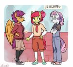  alternate_universe apple_bloom_(mlp) apple_spritzer clothing coat coin earth_pony equine friendship_is_magic horn horse mammal marble my_little_pony overalls pegasus plume pony scootaloo_(mlp) siden smirk sneakers sweetie_belle_(mlp) unicorn wings young 