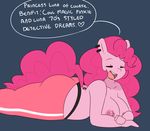  &lt;3 2015 anthro areola big_breasts breasts clothed clothing cute ear_piercing earth_pony english_text equine erect_nipples eyes_closed female friendship_is_magic hair half-dressed horse hugtastic_pinkie_pie lying mammal my_little_pony nipple_piercing nipples open_mouth piercing pink_hair pink_tail pinkie_pie_(mlp) pony simple_background smile solo somescrub speech_bubble text topless 