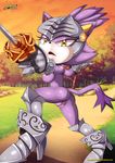  anthro armor bbmbbf black_nose blaze_the_cat boots breasts butt clothing feline female footwear fur gauntlets gem gloves grass hair helmet mammal melee_weapon nipples nude outside ponytail purple_fur purple_hair pussy solo sonic_(series) sword tree unconvincing_armor video_games weapon white_fur yellow_eyes 