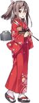  arrow full_body hamaya japanese_clothes kantai_collection kimono konishi_(koconatu) machinery new_year official_art solo transparent_background zuihou_(kantai_collection) 