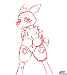  breasts digimon female renamon sketch unfinished 