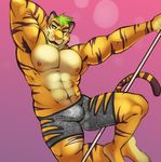  biceps bulge disney feline flexing male mammal solo stripper tiger zootopia 