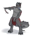  angry anthro fangs grey_skin half-closed_eyes invalid_tag kittydee male navel nude open_mouth scalie simple_background solo standing teeth tongue wet white_background 