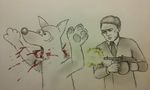  angry anthro blood canine dog duo fur gangster gun hair human male mammal monochrome necktie pretty_boy_floyd ranged_weapon shocked shooting short_hair submachine_gun suit thompson_gun traditional_media_(artwork) unknown_artist violence weapon wide_eyed 