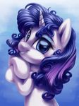  2015 abstract_background blue_eyes equine female friendship_is_magic fur hair hi_res horn mammal my_little_pony purple_hair rarity_(mlp) smile solo unicorn verulence white_fur 